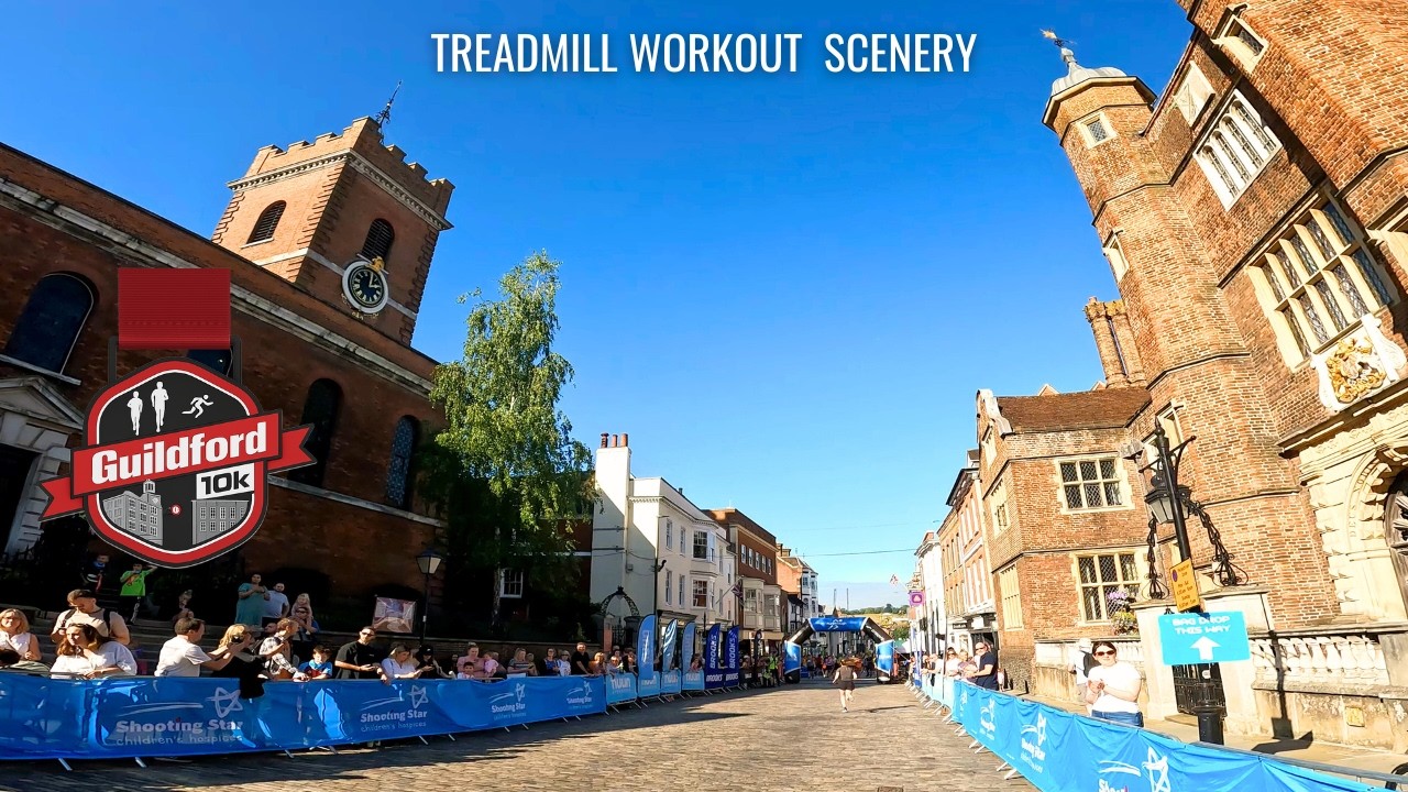 Guildford 10 KM Treadmill Workout Scenery | Virtual Run / Walk ASMR | Surrey