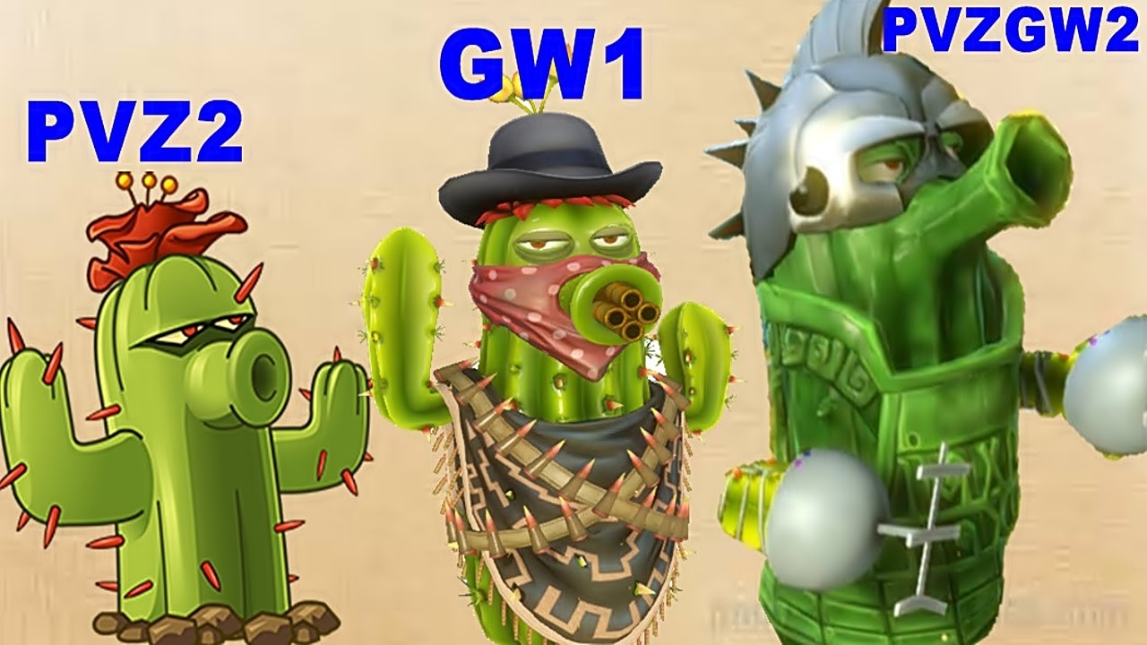 Cactus Pvz2 ,GW1,PVZGW2 in PVZ 2-GW1-PVZGW2: Gameplay 2017