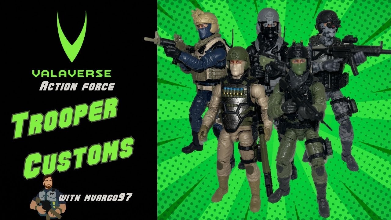 Valaverse Action Force Trooper and Gear Pack Customization Options