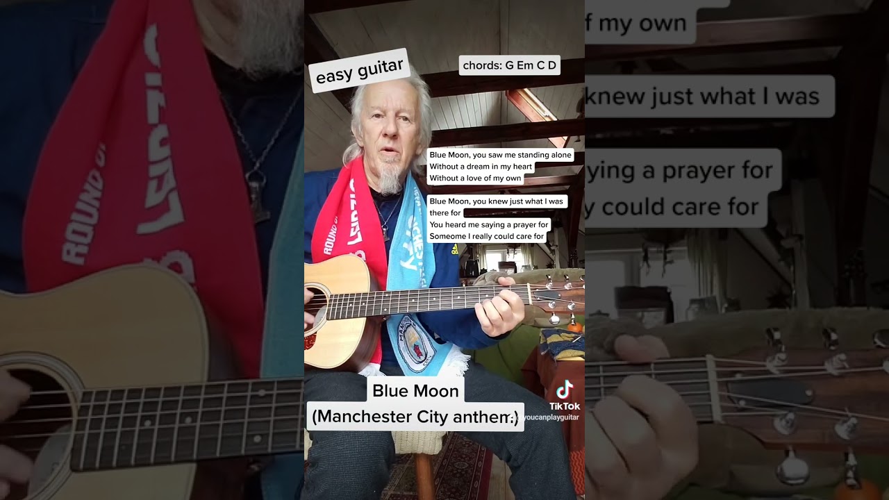Manchester City anthem Blue Moon for easy guitar
