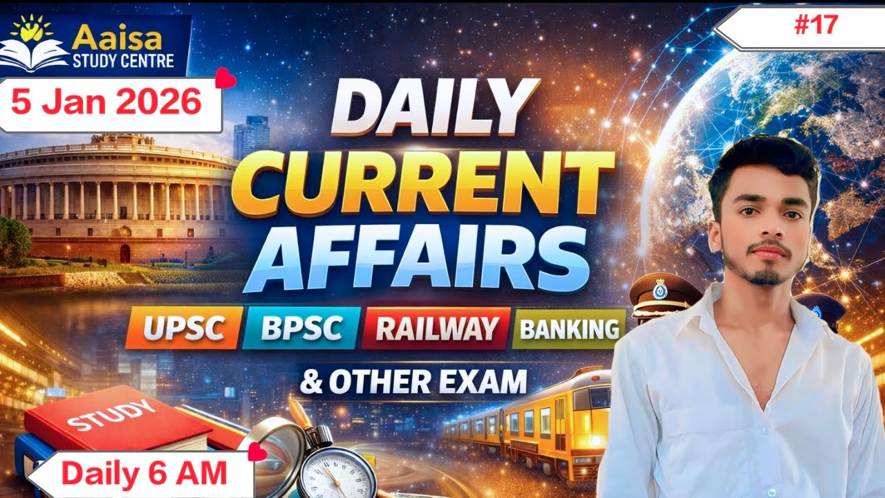 5 जनवरी 2026 का करेंट अफेयर्स। Today Current Affairs। Daily Current Affairs।#17।#currentaffairs।