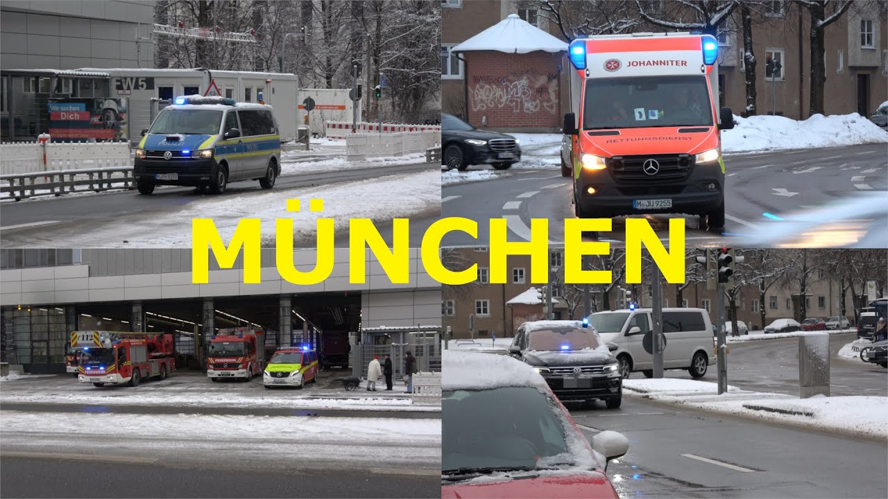 [Strobel-RTW, SEK] Einsatzfahrten von und an der Feuerwache 5 in München