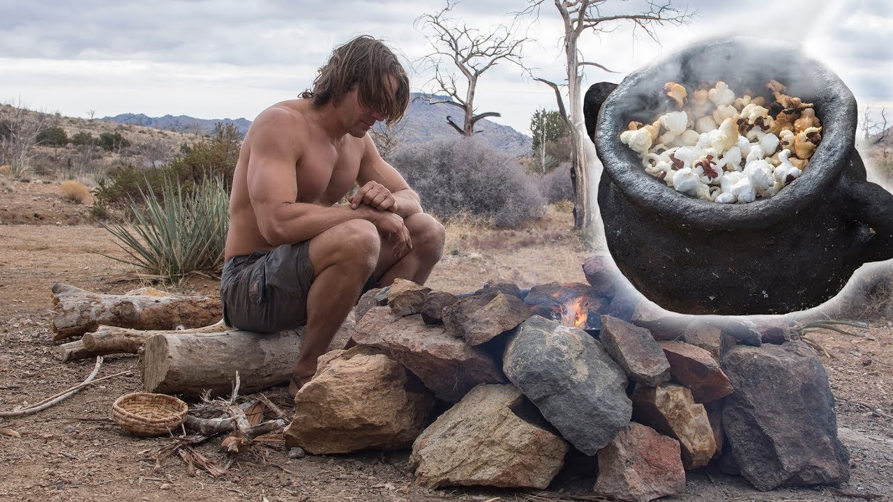 Primitive Popcorn & Eggs Breakfast in Chilly Desert