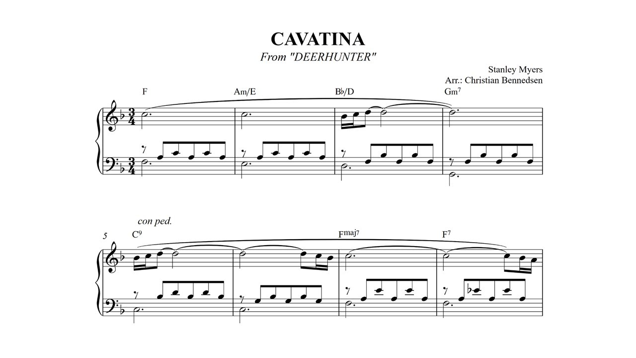 Cavatina from Deerhunter - Piano
