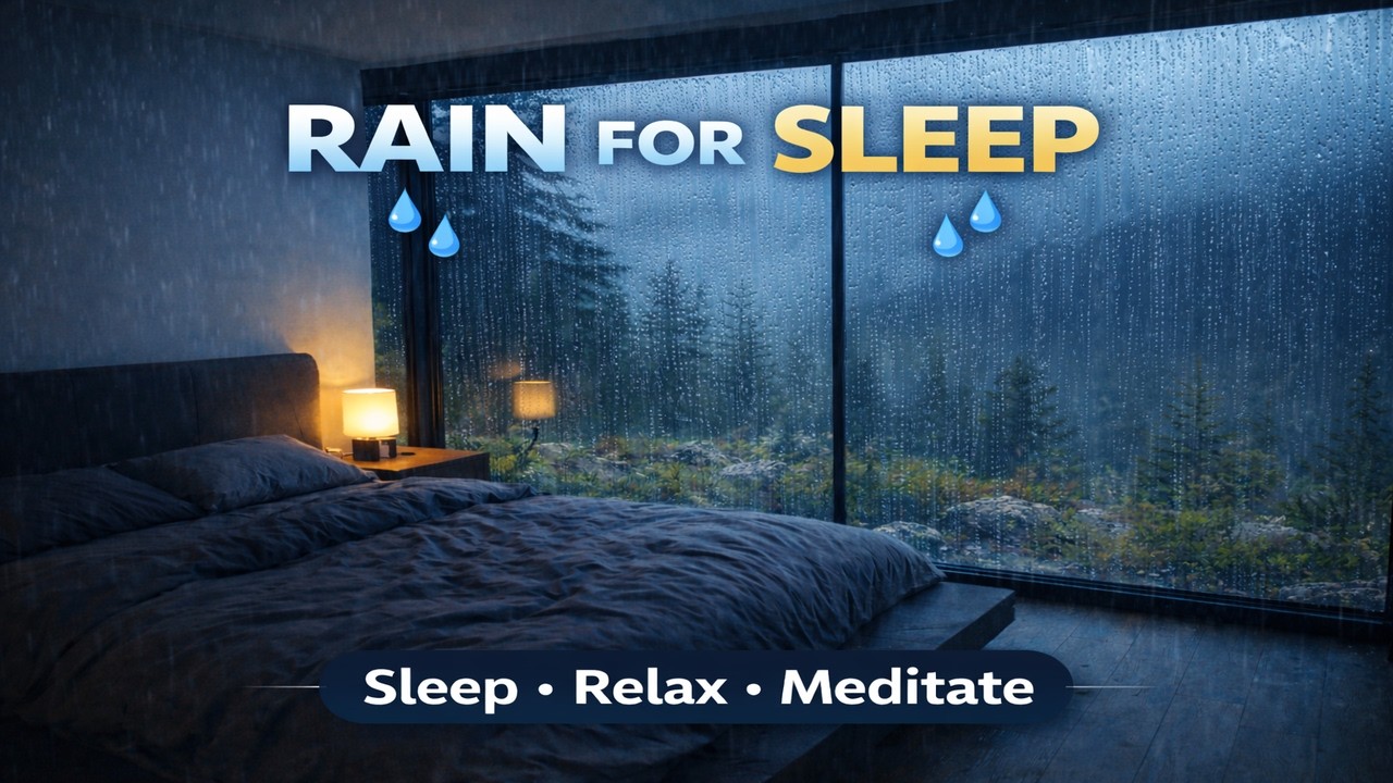 Rainy Night in Mountain Retreat 🏔️ | Alpine Rain on Windows for Sleep & Relaxation (4 Hours)