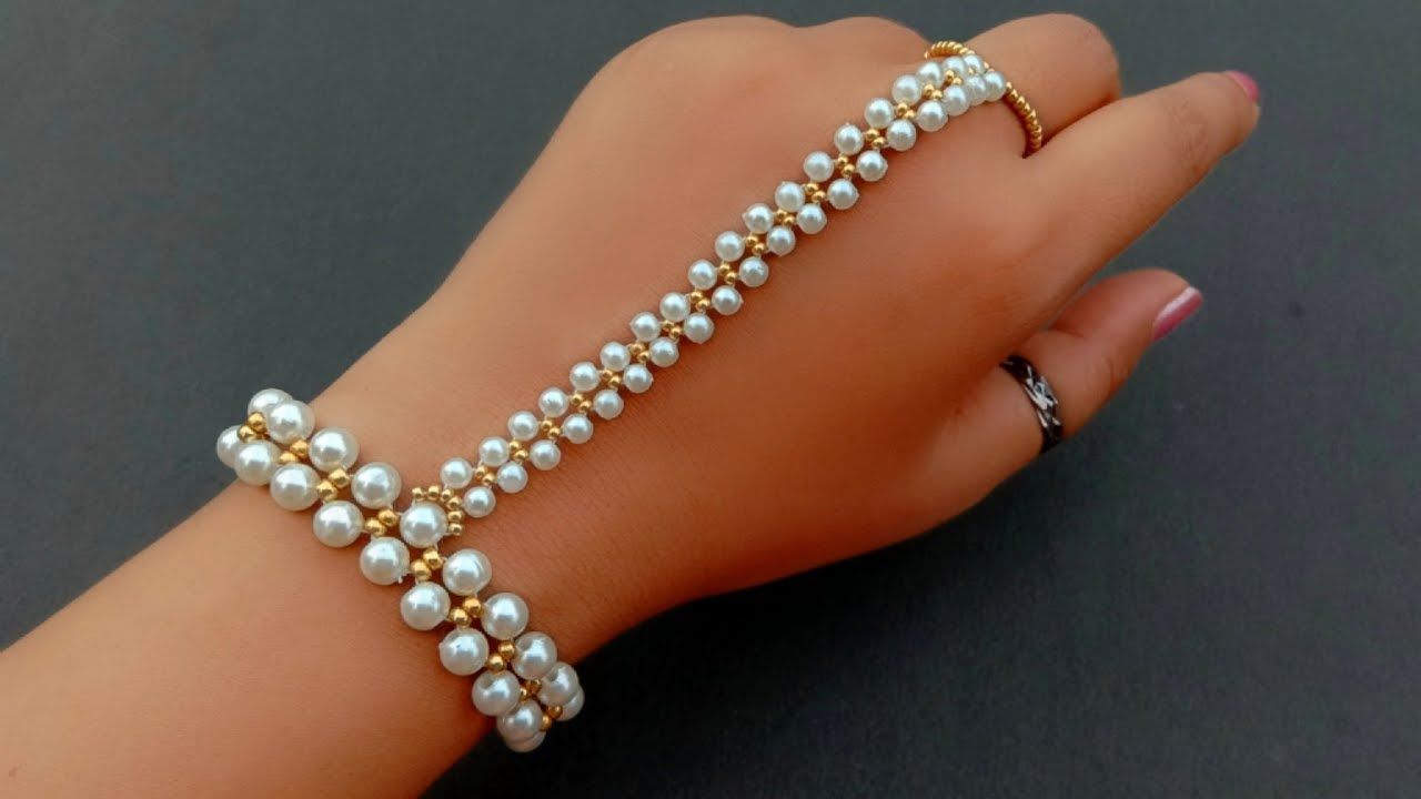 Ring Bracelet Making Easy//Slave Bracelet//Pearl Bracelet Making// Useful & Easy