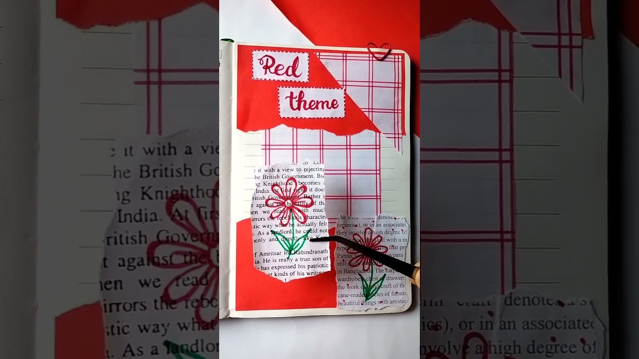 Red journal❤️/easy journal idea #journal #satisfying