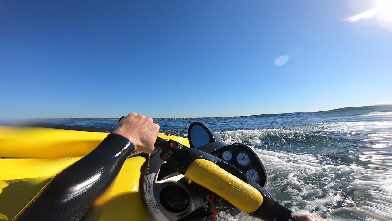 SeaDoo XP limited 1998 JetSki ride, wide open throttle and wave jumping, Sydney. GoPro Hero 7