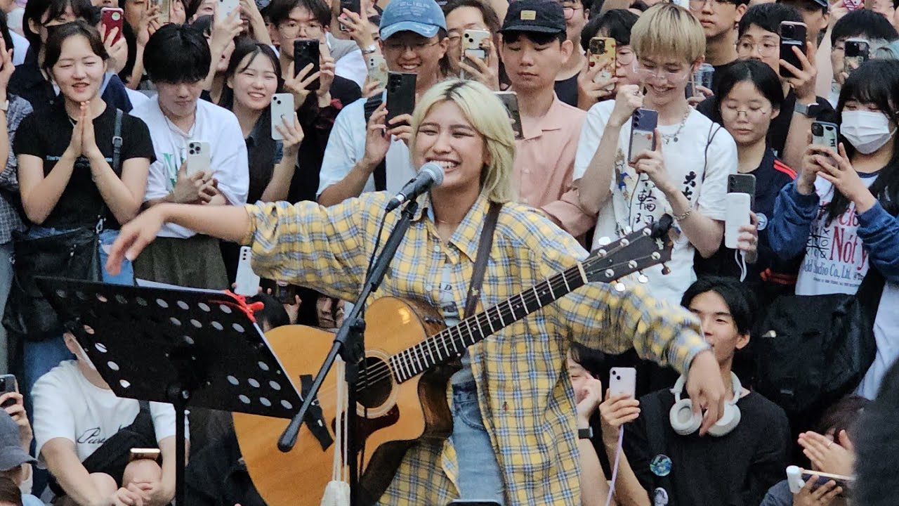 240902 레이나 Leina - うたたね 선잠 utatane (korean + Japanese)(떼창) @ Leina Busking in korea