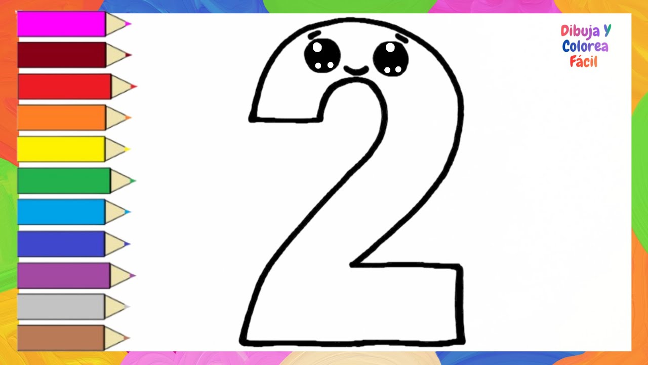 Cómo Dibujar El Número 2 Kawaii|Dibujos Para Niños