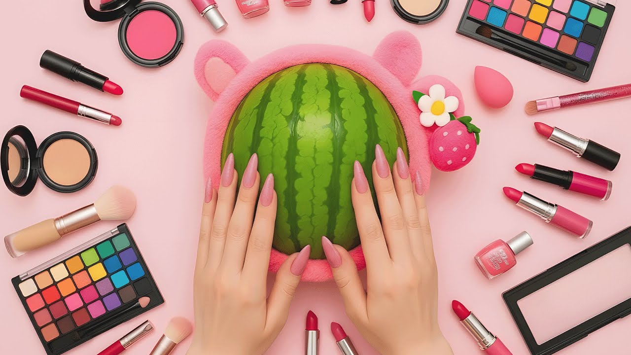 ASMR Makeup on Watermelon (No Talking)