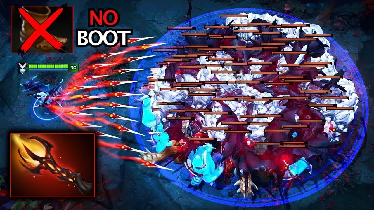 WTF 100% No Boot🔥 Queen of pain 51Kills One Shot Dagon in 7.40b