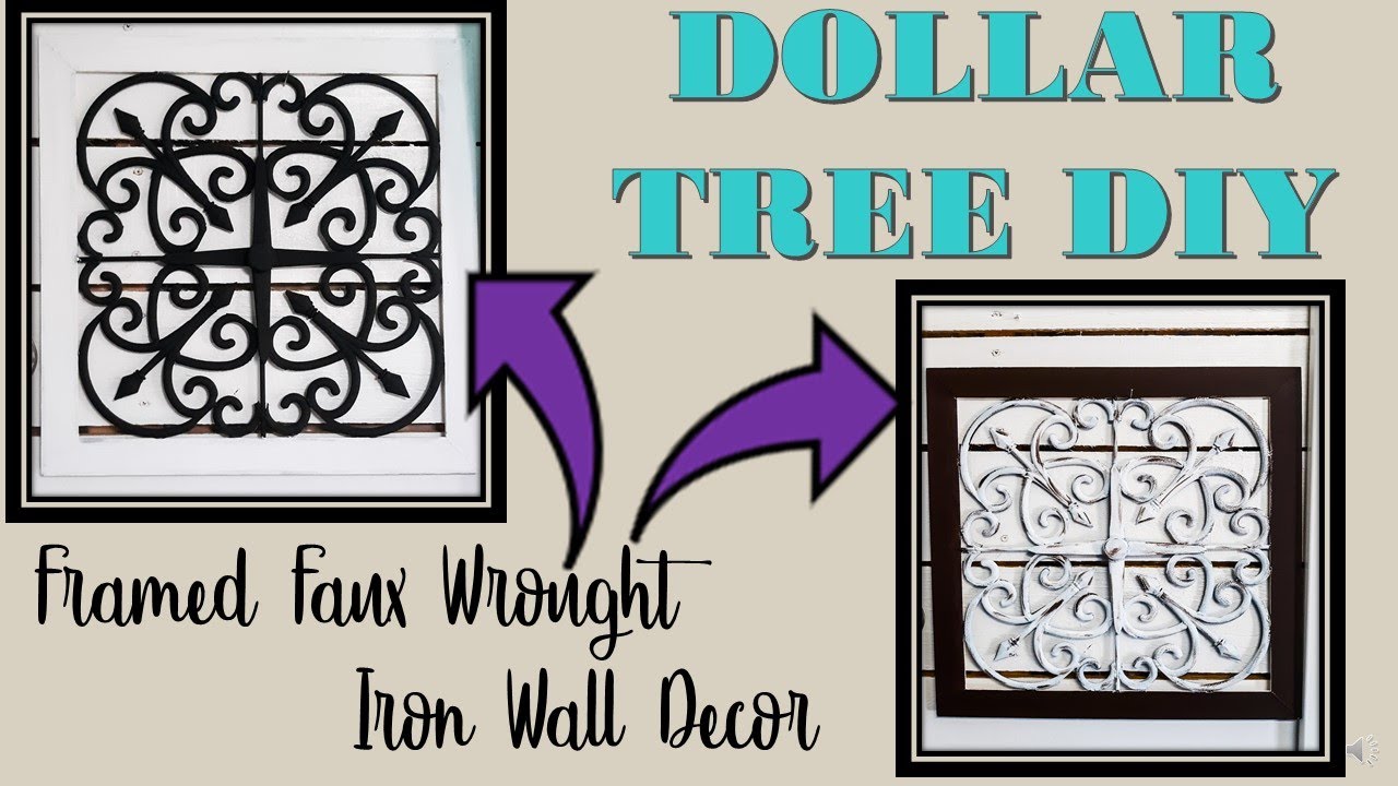 DOLLAR TREE DIY-FRAMED FAUX WROUGHT IRON WALL DECOR
