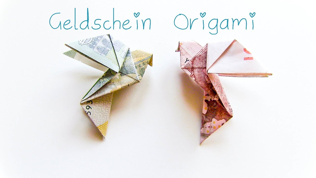 DIY Geldschein Origami Vogel - Geschenkidee