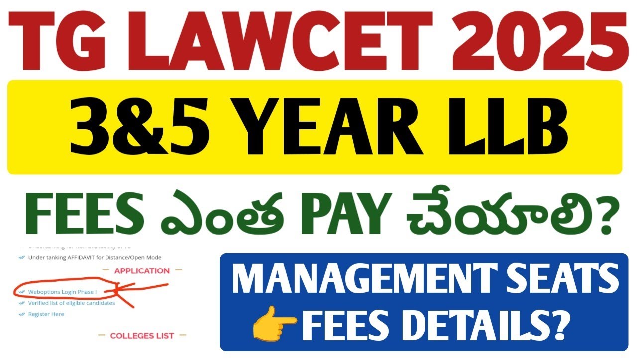 Lawcet Fees Reimbursement Details For SC/ST/BC Students in Telangana@StudentUpdates247 