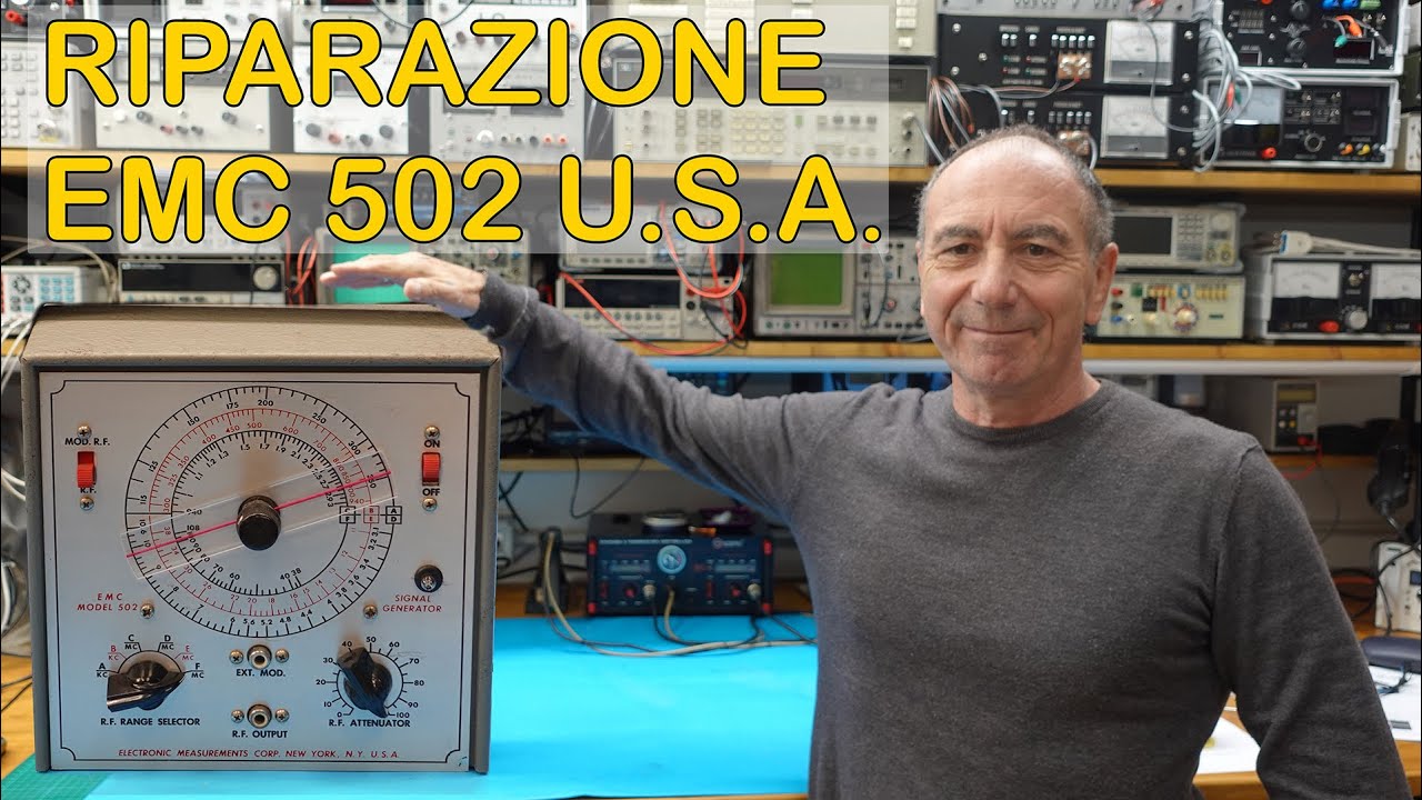 066 RIPARAZIONE OSCILLATORE MODULATO EMC 502, VALVOLARE AMERICANO #elettronica  #instrument