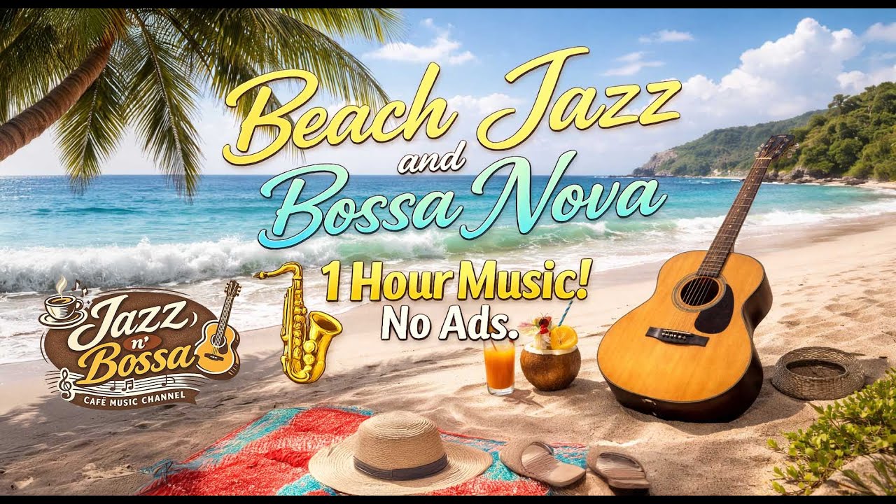 4k Beach Jazz - Bossa Nova Music  - Smooth Chillout Lounge | study Relax chill 朝のカフェ音楽｜ジャズ＆ボサノヴァ