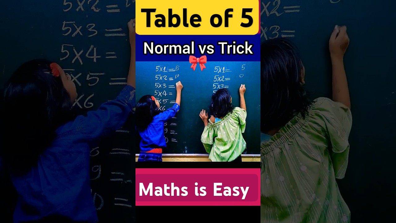 Easy Table Trick🔥| Table of 5 Trick vs Normal #fun #trend #viral #maths #ytshorts #shorts #tables