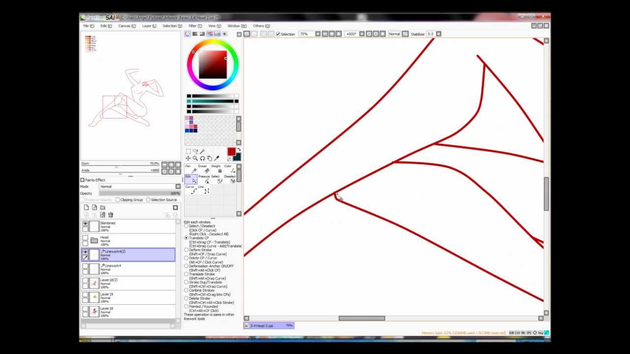 Speedpaint - Tracing a Winx Base in SAI