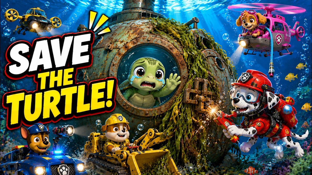 🐢 Can the Team Save the Baby Sea Turtle Trapped in a Sunken Submarine? | Hero Paws Rescue