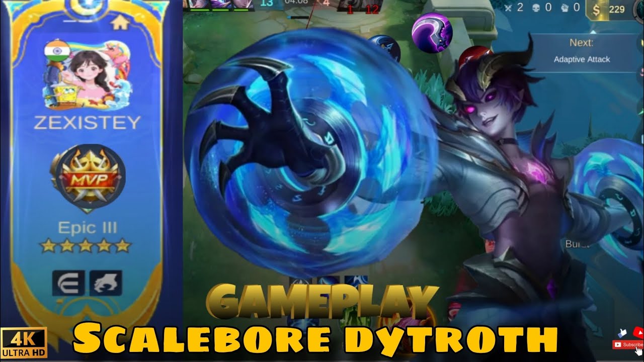 UNSTOPPABLE MONSTER! 🥶  Dyrroth Scalebore Full Damage Build — Moba legends 5v5 