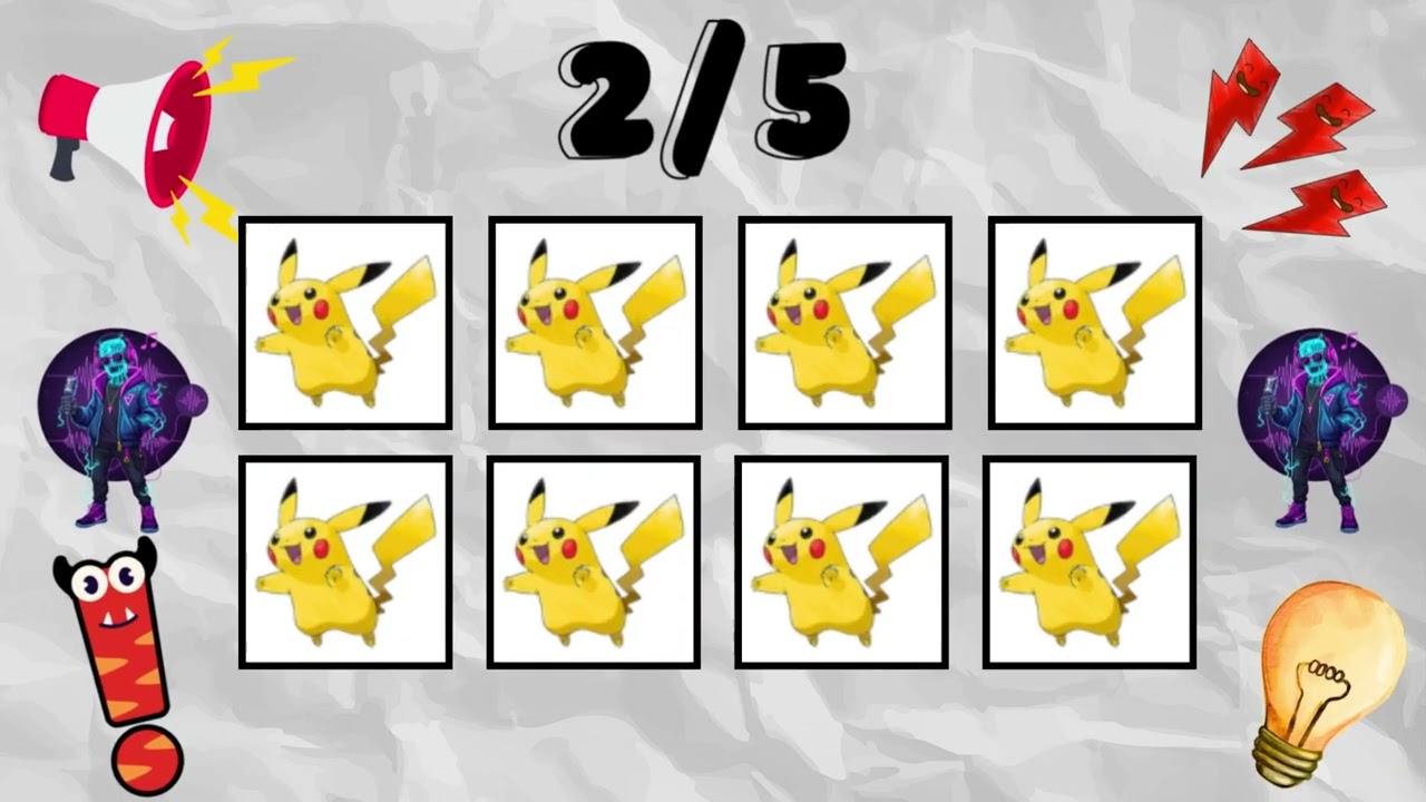 Say The Word On Beat Challenge Pikachu's | (Level 1 - 5) Easy to Impossible
