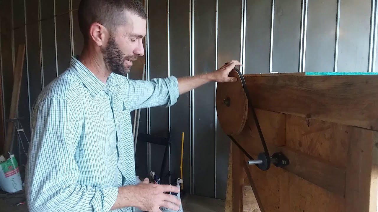 Homemade old fashioned bean sheller