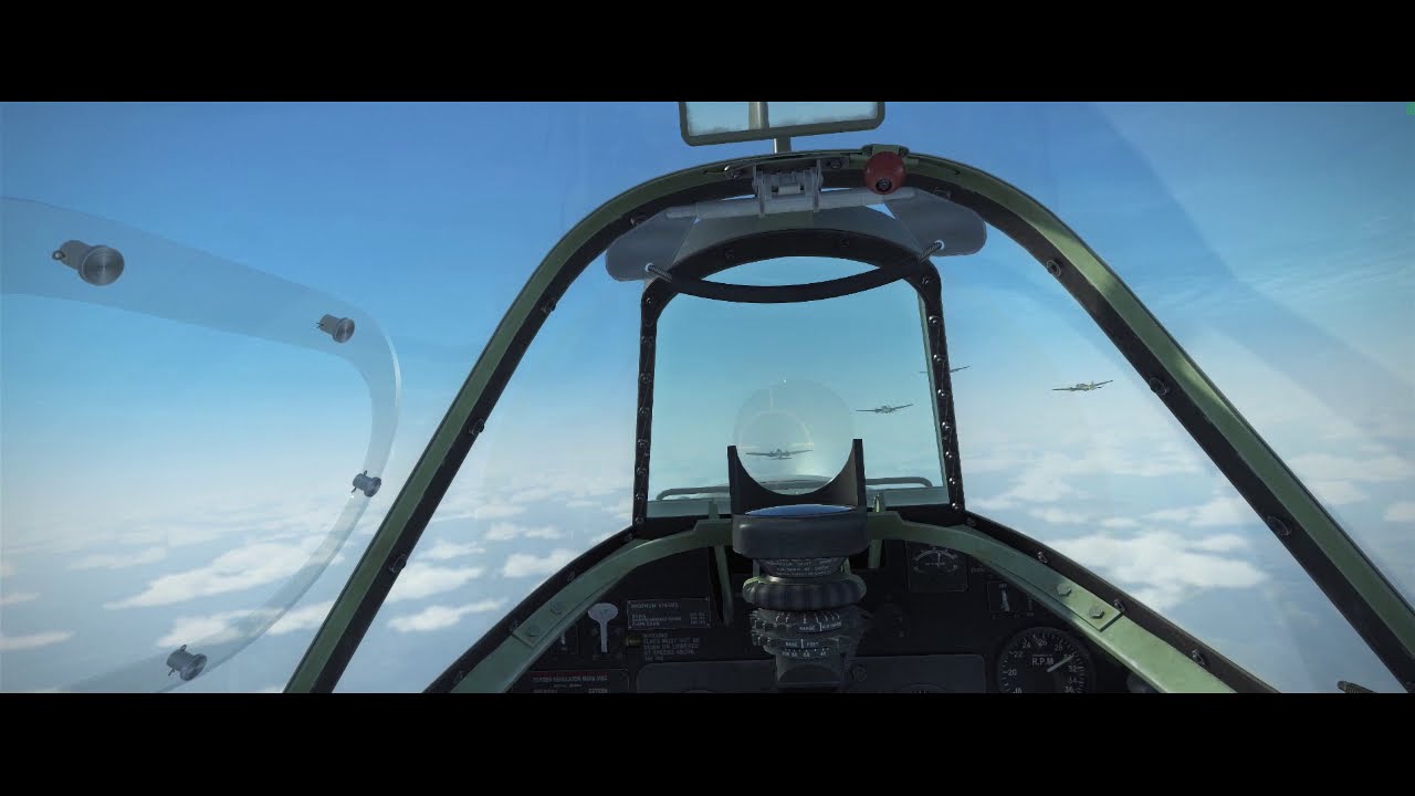 Spitfire pass through He-111 bombers   from IL-2 Sturmovik  (Air Combat Video 3)