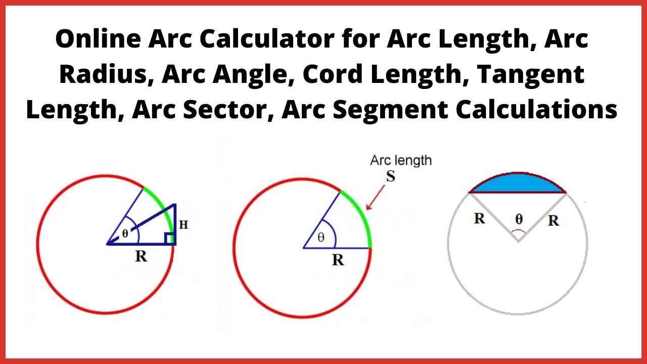 Online Arc Calculator for Arc Length, Radius, Cord, Depth, Angle, Sector and Segment Calc| Let'sFab