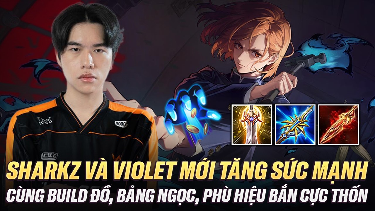 SharkZ Cầm Violet Gánh Team Cực Hay Với Build Đồ, Bảng Ngọc, Phù Hiệu Bắn Cực Thốn Rank Thách Đấu