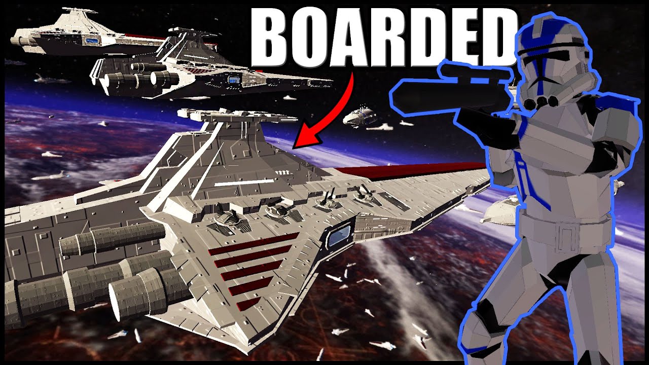 Republic Ship BOARDED Over Coruscant! - Ravenfield: Star Wars Mod Battle Simulator