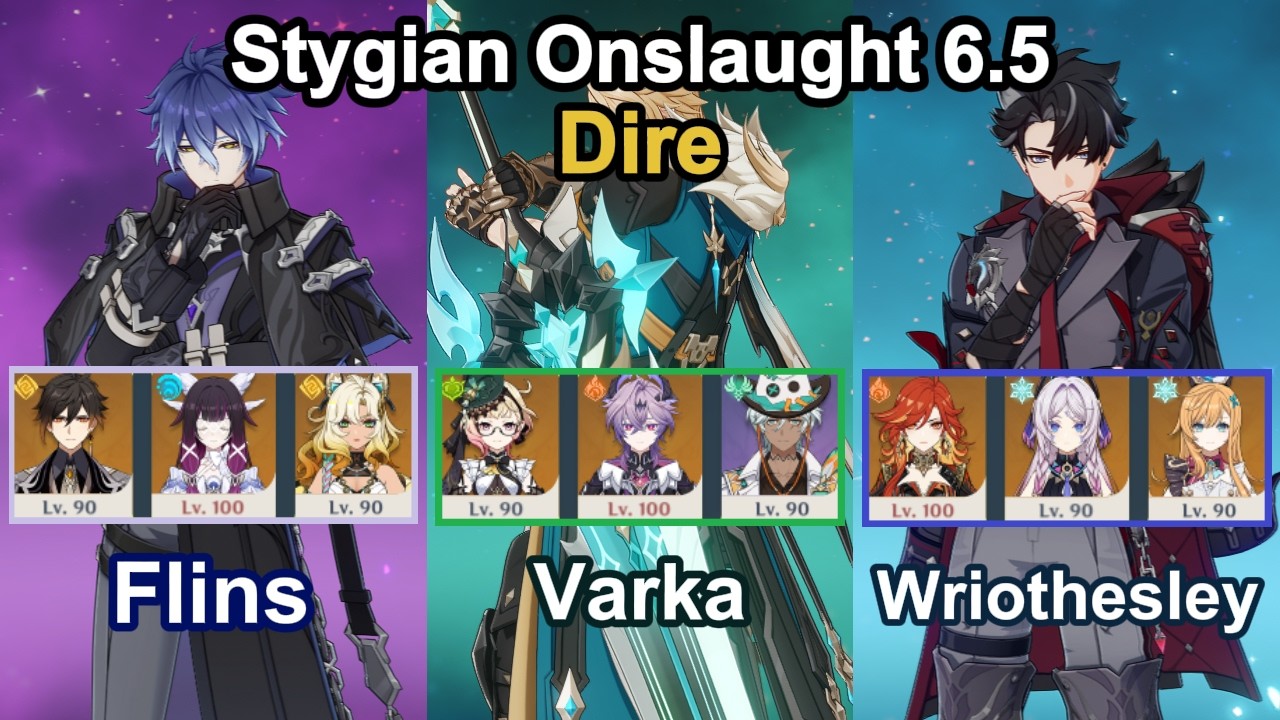 Flins & Varka & Wriothesley | Stygian Onslaught Lv.6 | Dire | 6.5 | Genshin Impact