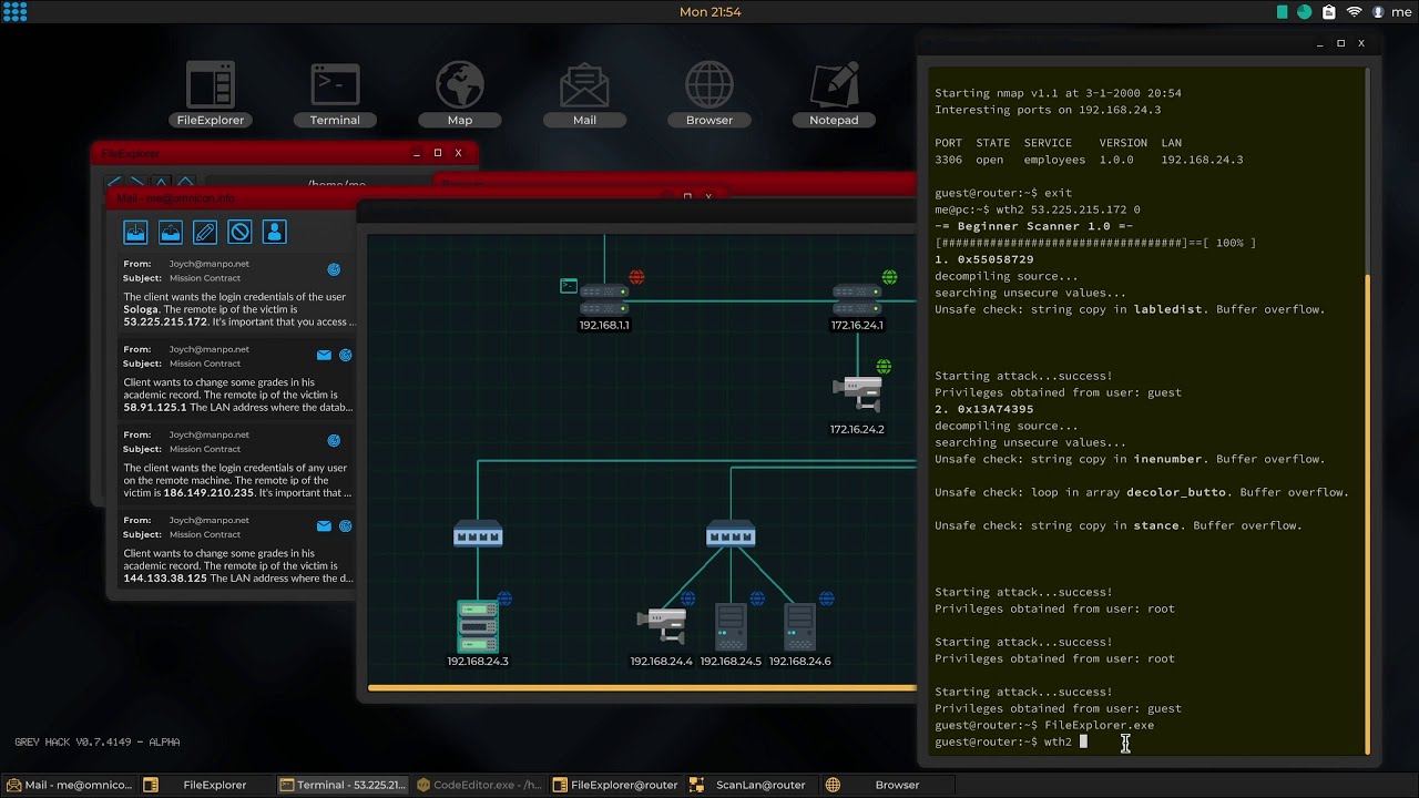 Grey Hack GAME == mission with  'no ports found' for beginners / 2022