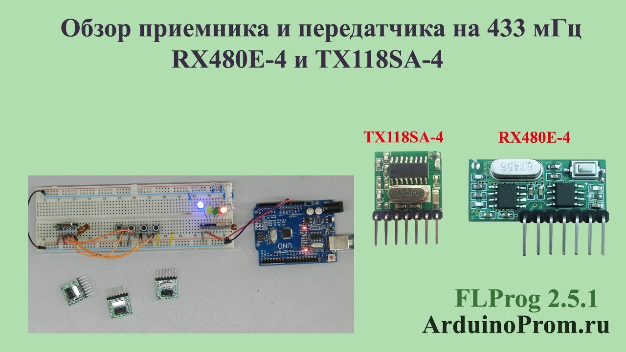 Обзор приемника и передатчика на 433 мГц RX480E 4 и TX118SA 4