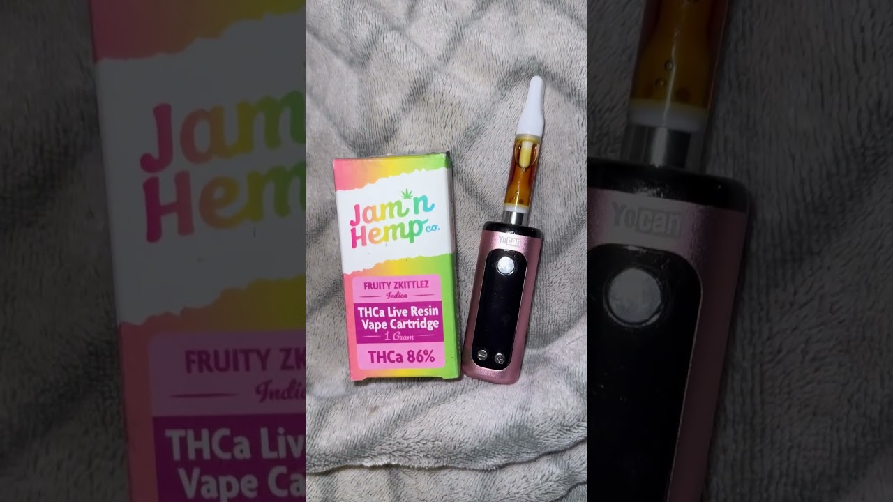 Jam N Hemp Co THCA Live Resin 1 Gram  Cartridge Fruity Zkittlez Indica