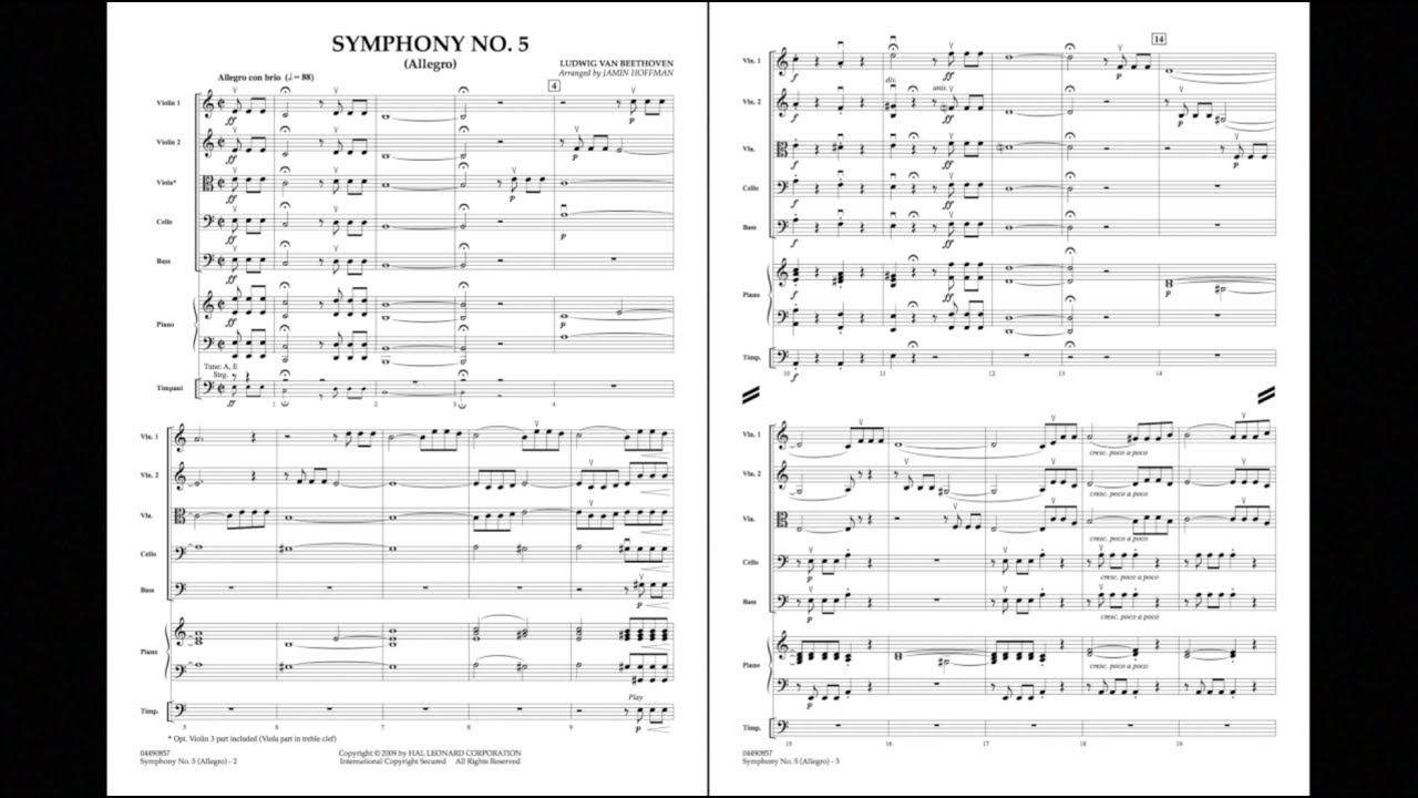 Symphony No. 5 (Allegro) by Ludwig van Beethoven/arr. Jamin Hoffman