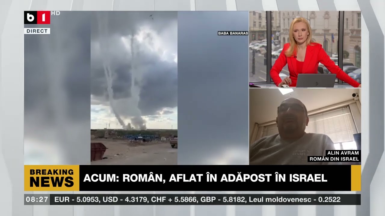 ALIN AVRAM, ROMÂN DIN ISRAEL, TRANSMISIUNE DIN BUNCĂR, DESPRE SITUAȚIA DIN ISRAEL_Știri B1TV_1 mar.