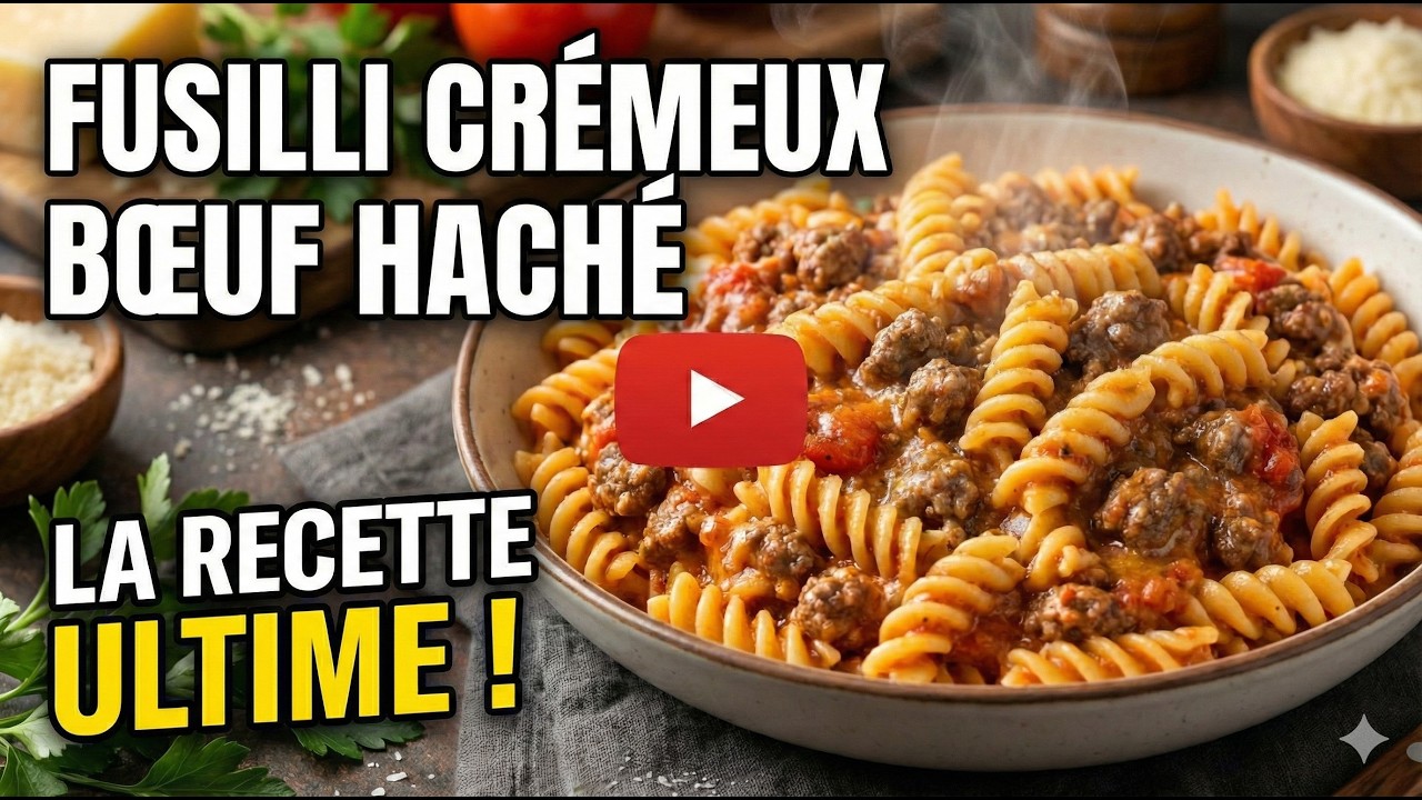 FUSILLIS CRÉMEUX au Bœuf Haché : La recette FACILE qui plaît à tout le monde ! 🍝🤤