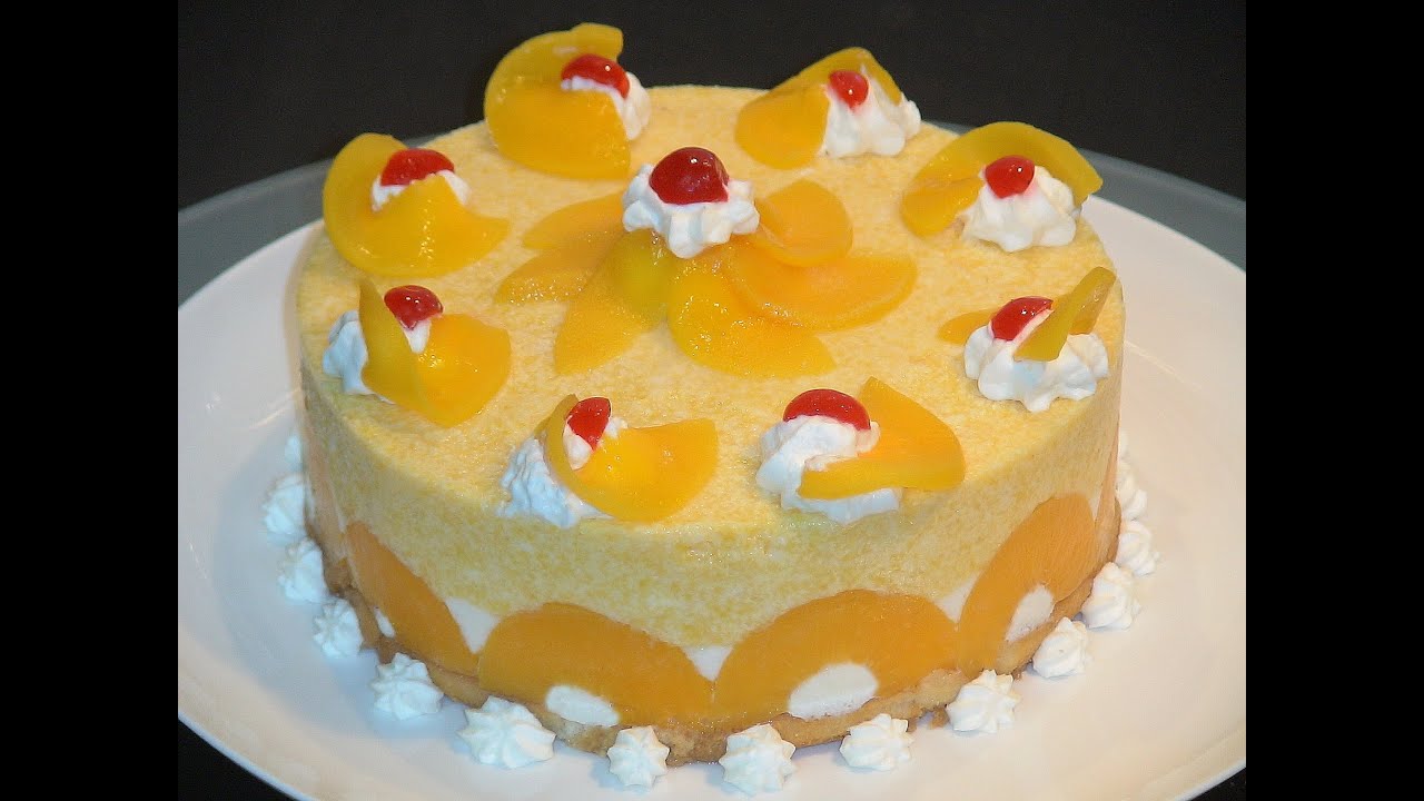 Receta Tarta helada de melocot&oacute;n - Recetas de cocina, paso a paso. Tutorial. Loli Dom&iacute;nguez - DULCES