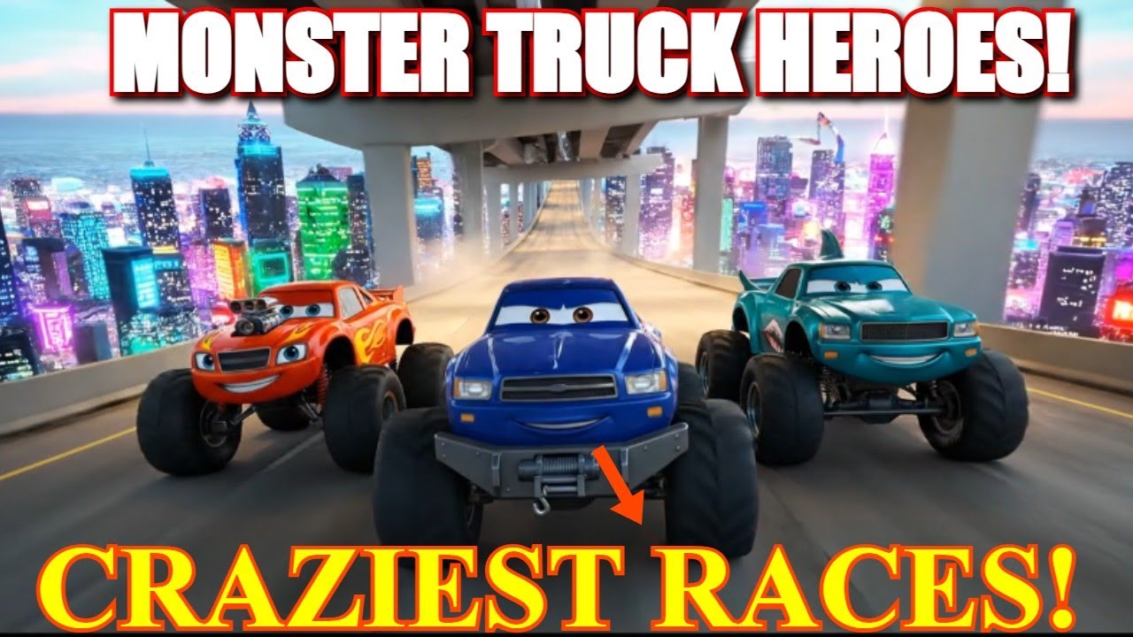 Blaze and the Monster Trucks |Dubai Skyscraper Rooftop Racing | Cars Toys Action