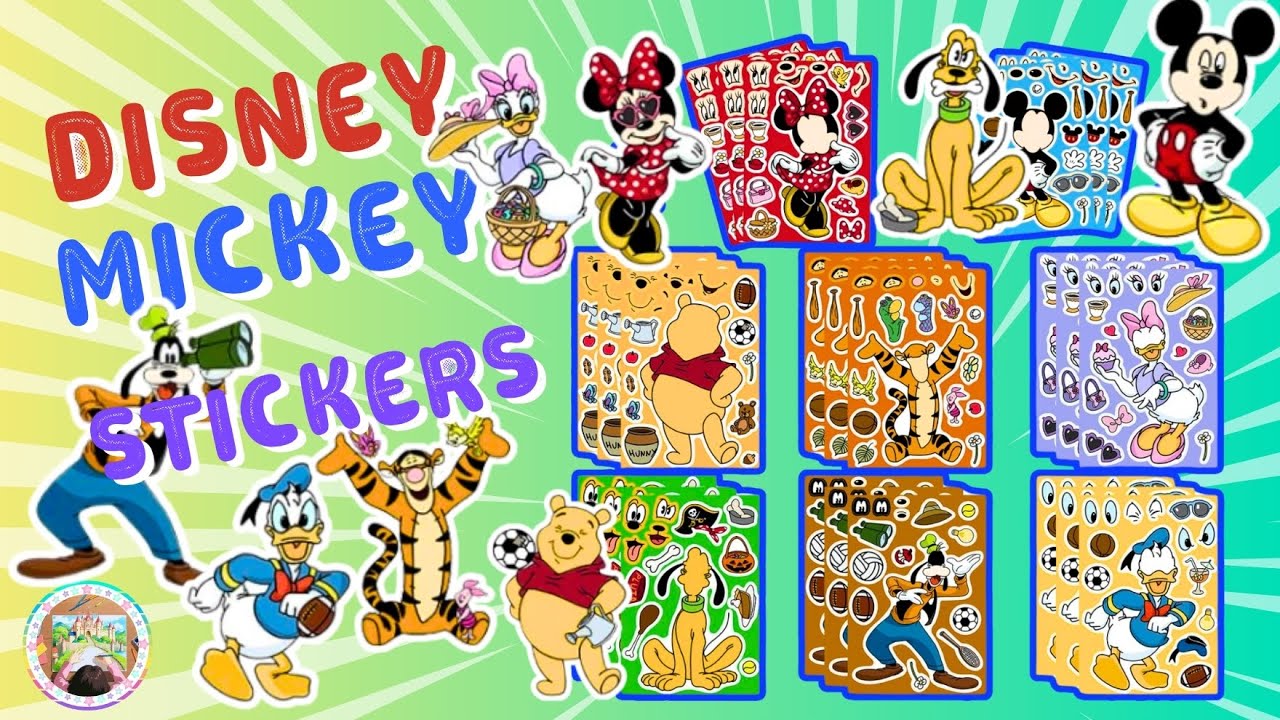 Create Funny Faces For Mickey, Minnie, Pooh, Donald, Daisy, & Pluto! | Disney Make-a-Face Stickers
