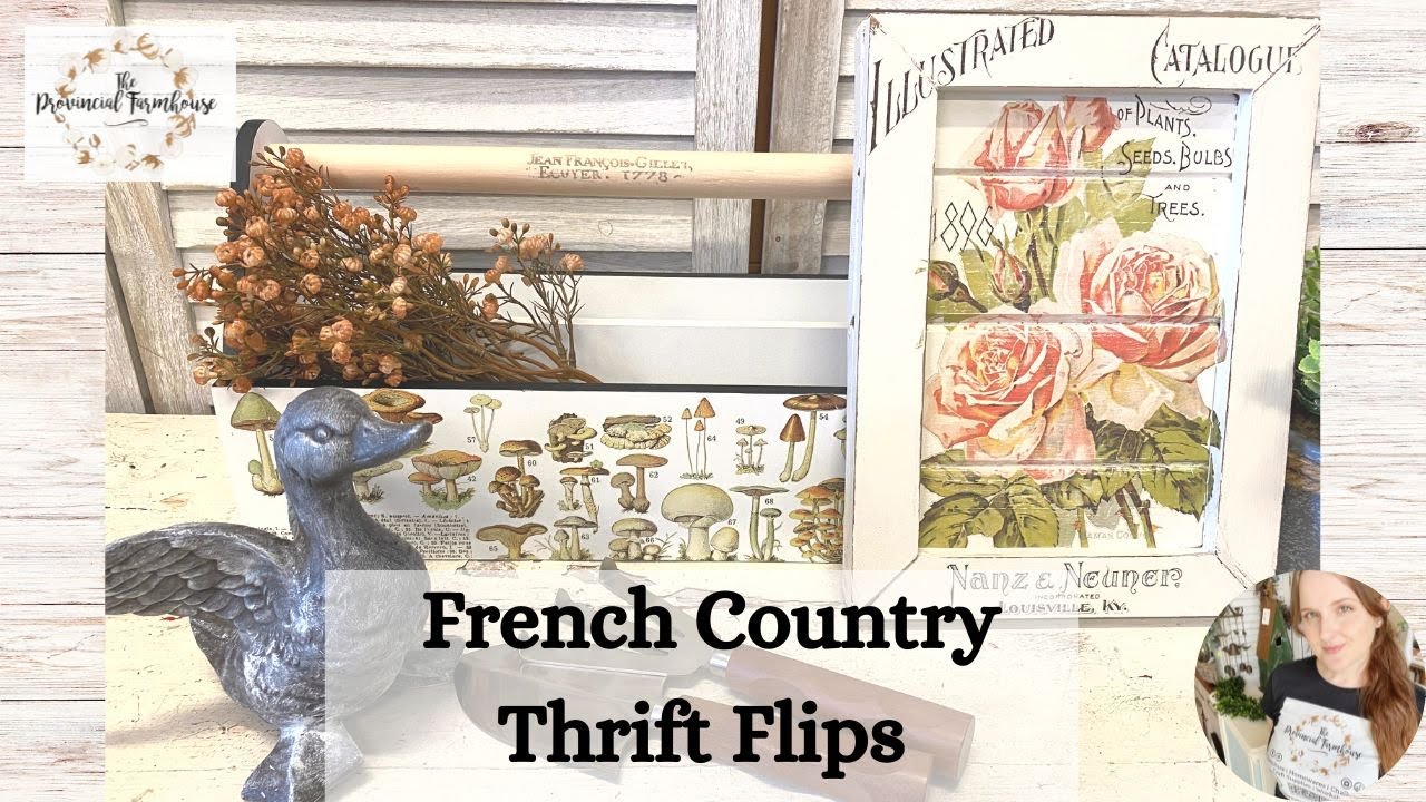 French Country Thrift Flips using IOD Transfers | Garden Decor | Upcycle | Cottage Farmhouse
