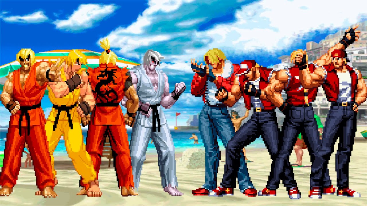 [KOF Mugen] Команда Кена Мастерса против команды Терри Богарда