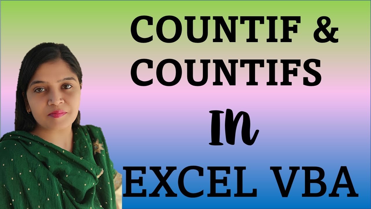 Countif and Countifs function in Excel VBA | Excel VBA for beginner | Excel VBA functions