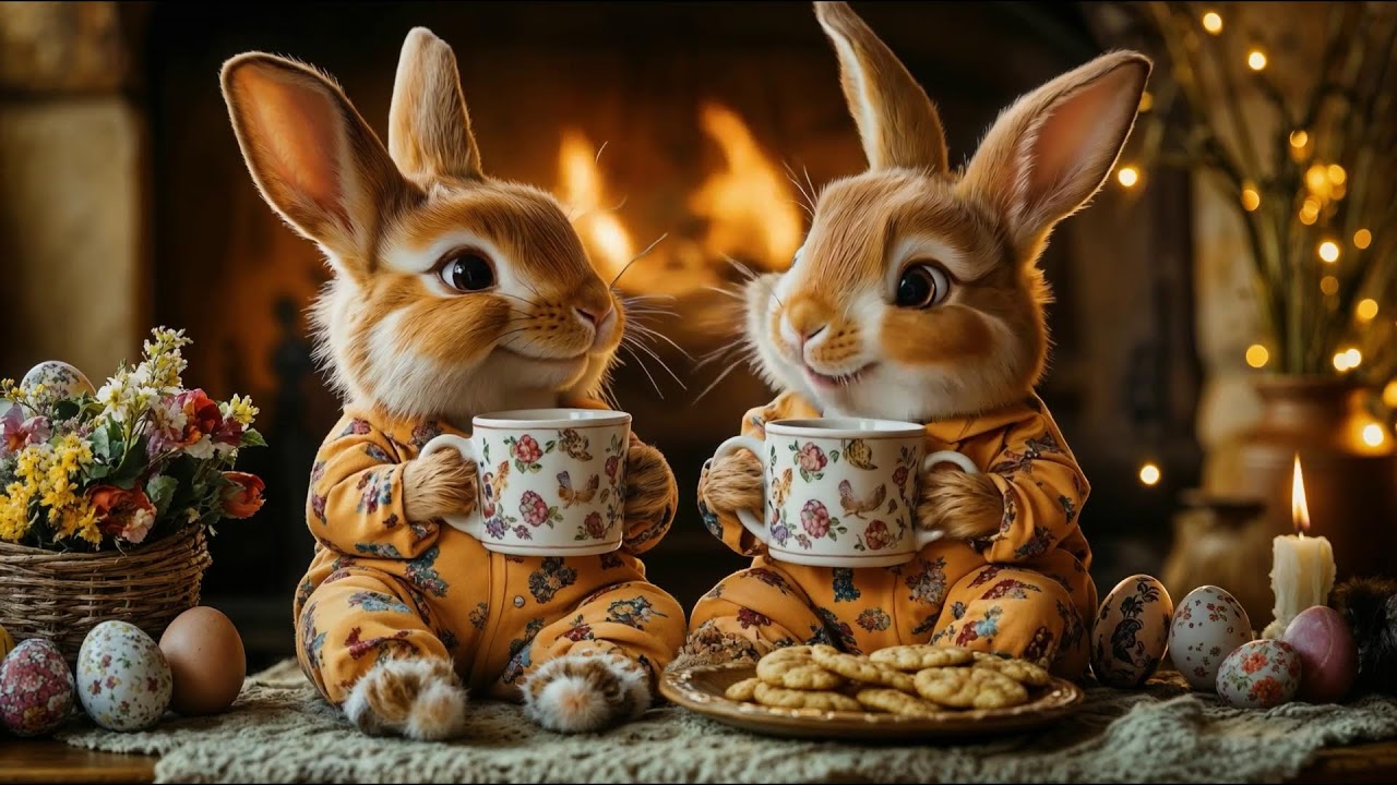 Easter Vibes &ndash; Cozy Jazz Music by the Warm Fireplace with Cute Bunnies & Calm Spring Atmosphere