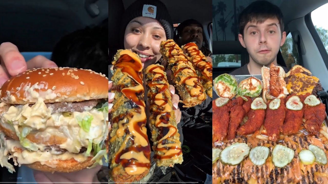 TIKTOK Mukbang Compilation | Taco Bell, Burger King, Wingstop, Buldak, & More! 🌮🍔🍗🌶🔥