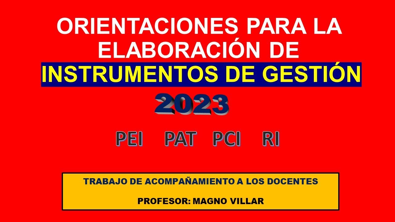 ¿Conoces los Instrumentos de Gestión Educativa?