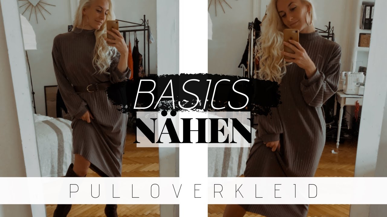 Pulloverkleid mit Stehkragen selber machen | simple Kleiderschrank-BASICS nähen OHNE Schnittmuster