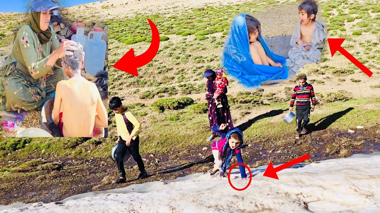 How Do Nomads Bathe with Snow Water in the Mountains?