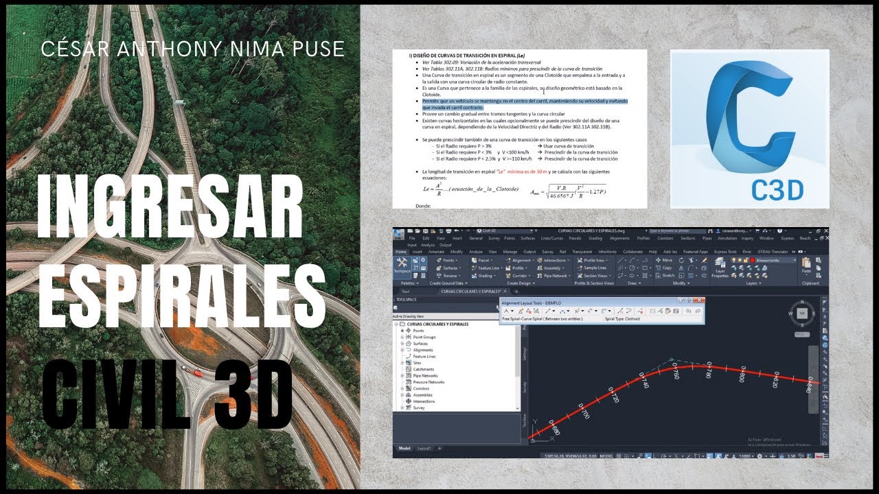 INGRESAR ESPIRALES EN CIVIL 3D 2020